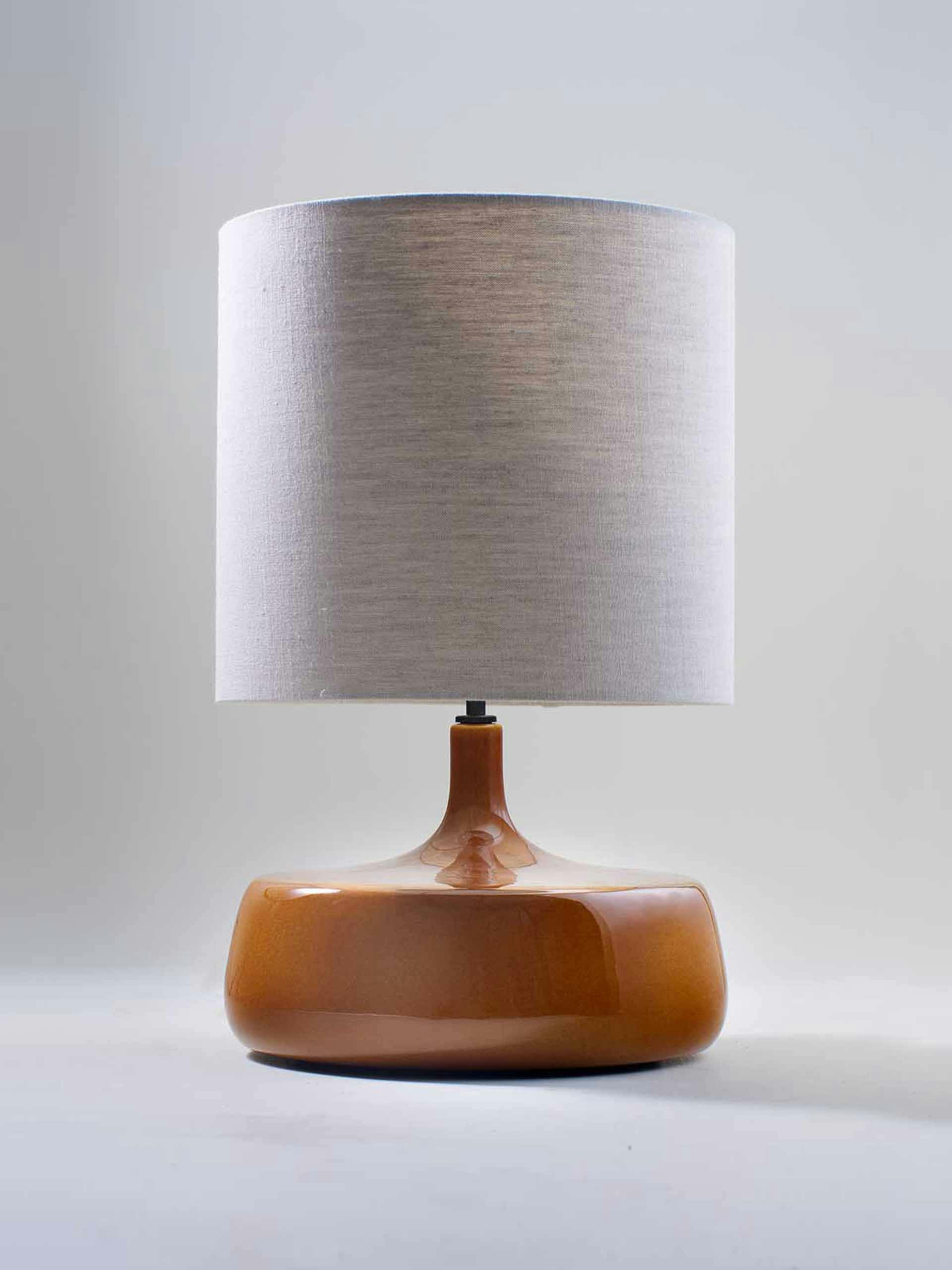 Earthenware and linen lamp