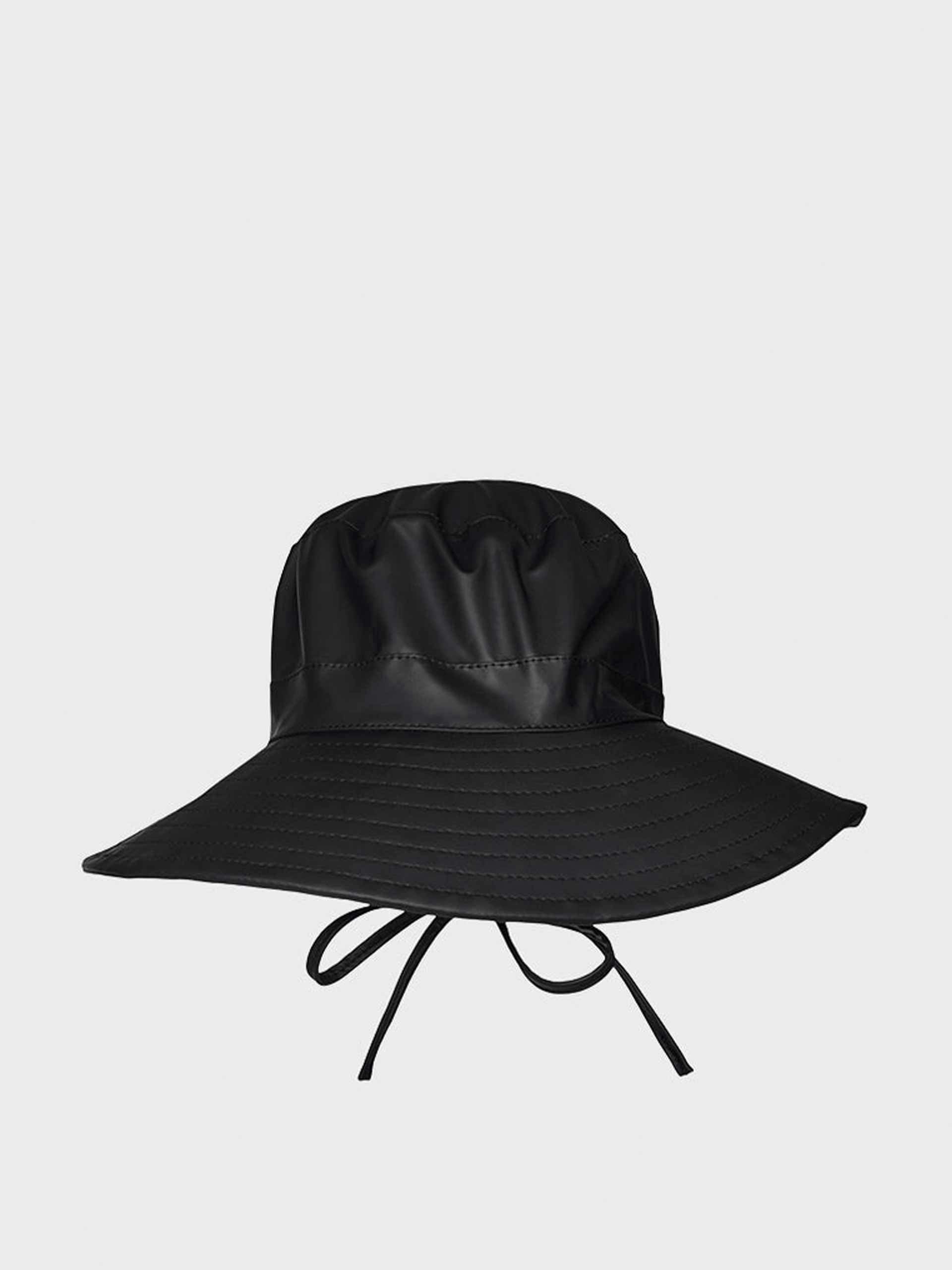 Black waterproof rain hat