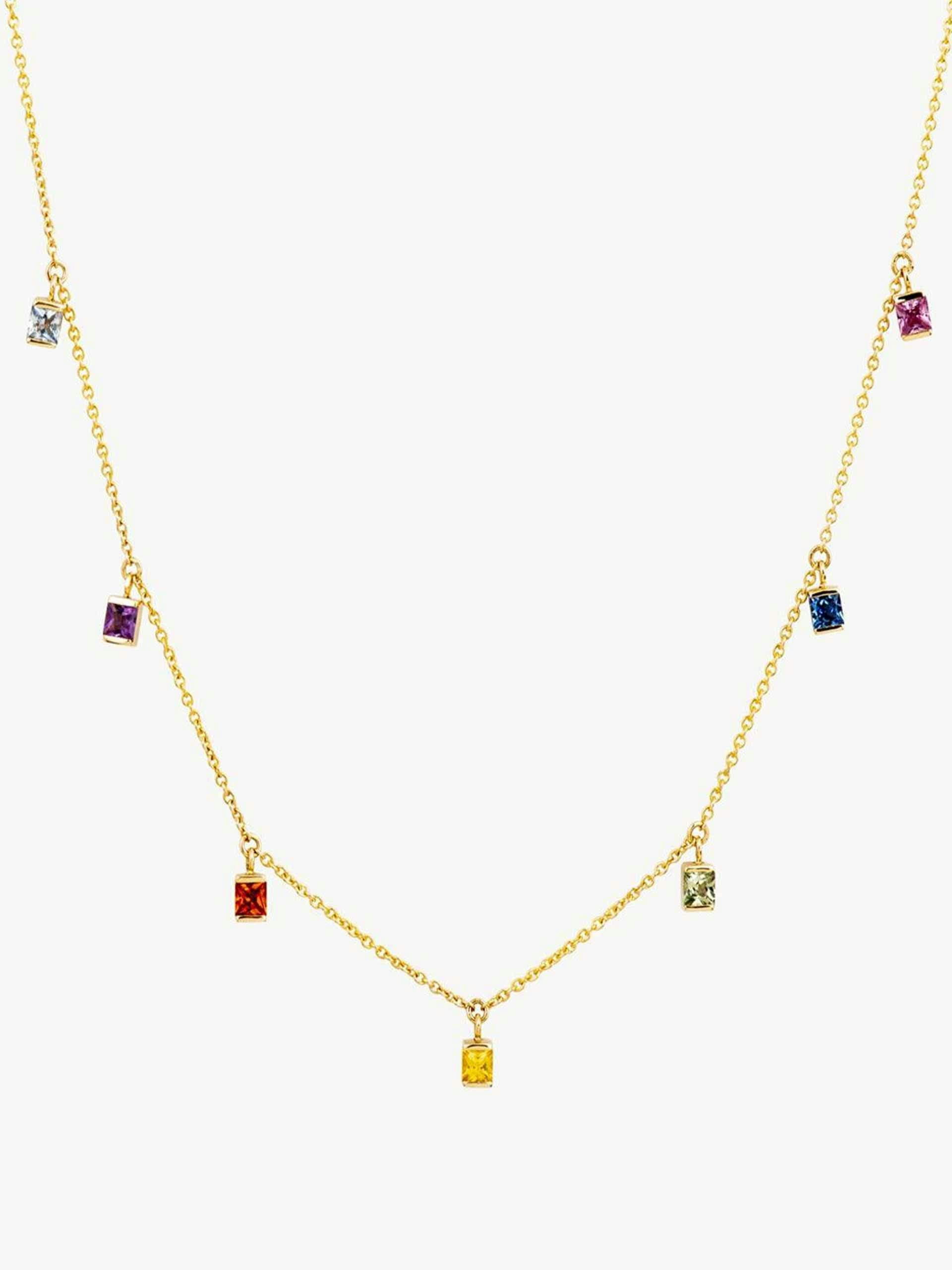 Multicoloured drop charm necklace
