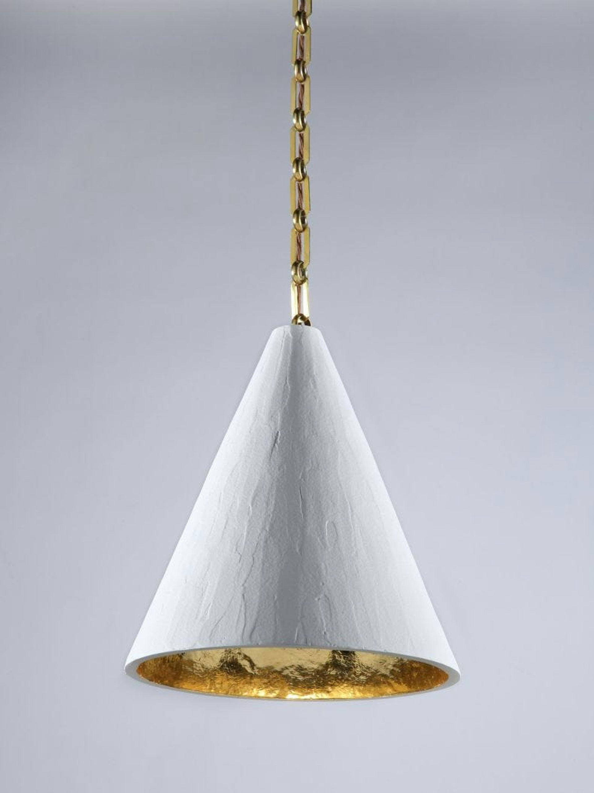 Gilded plaster cone hanging light