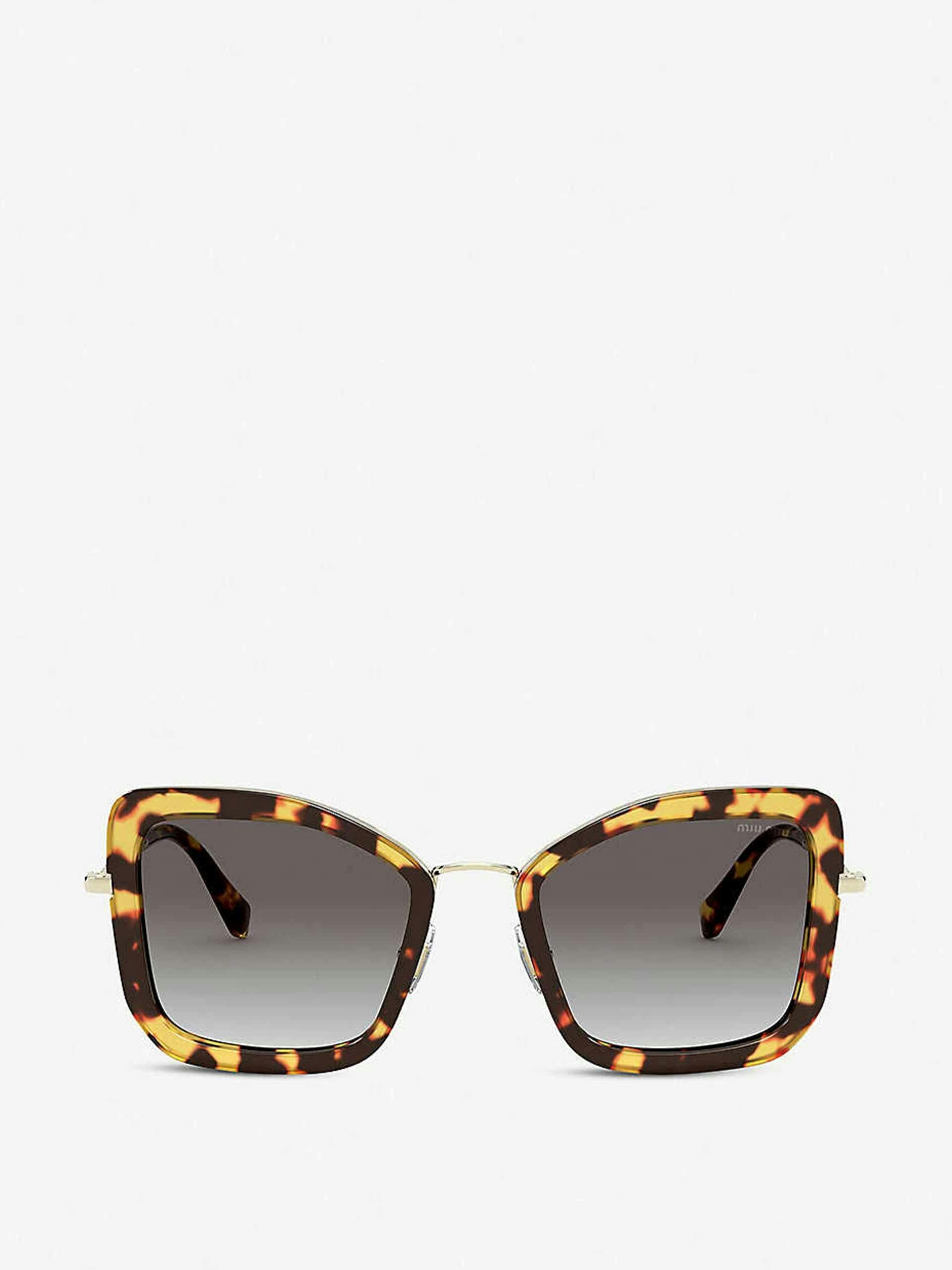 Tortoiseshell square-framed sunglasses