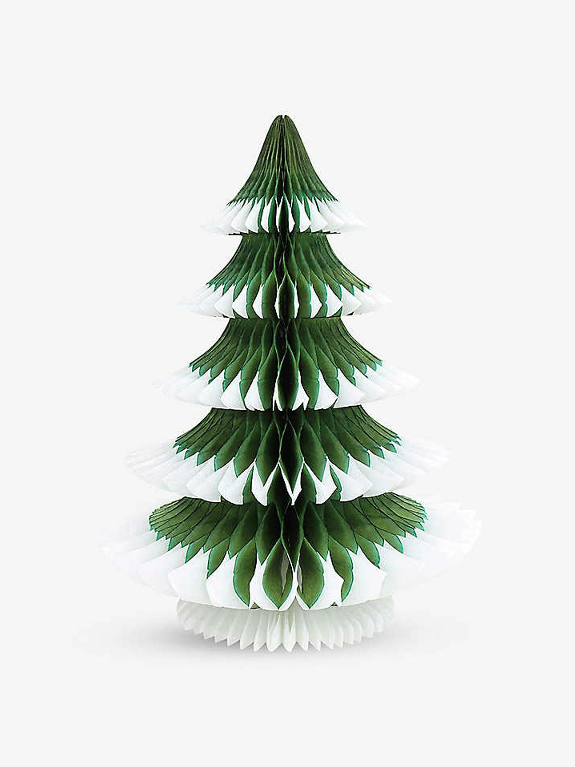 3D paper christmas tree with frosted tips