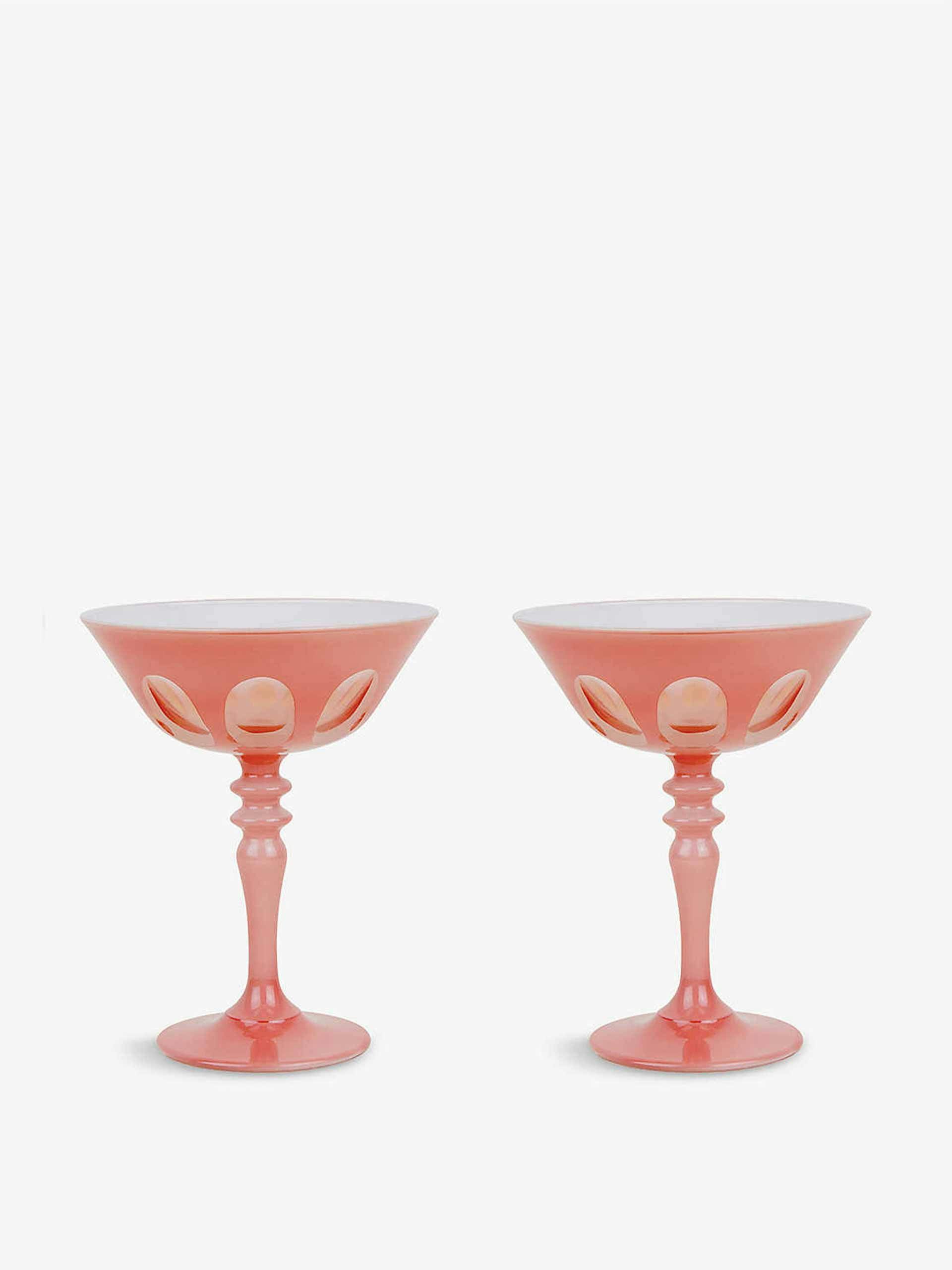 Set of 2 pink glasses