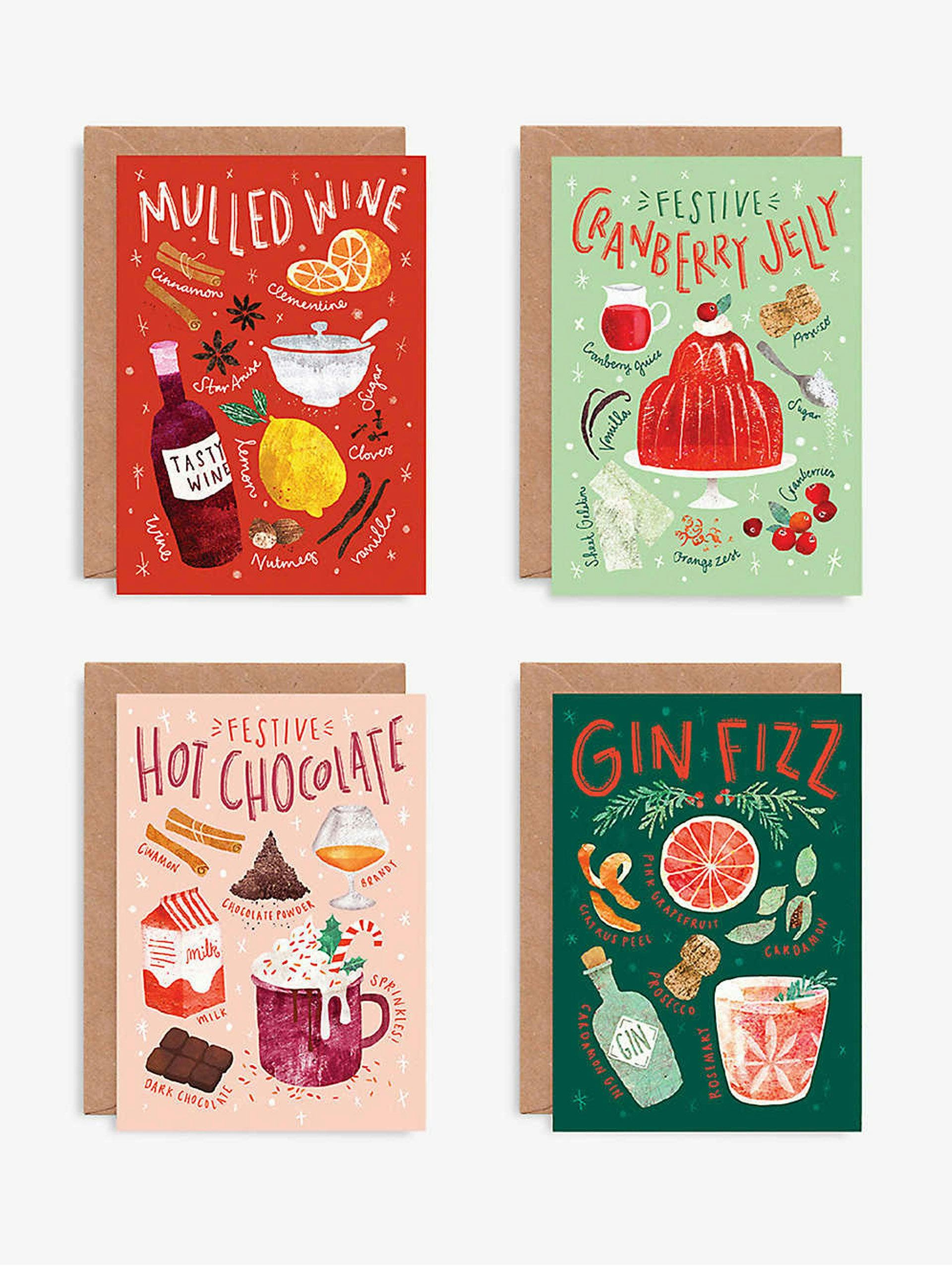 Christmas Recipes illustrated cards