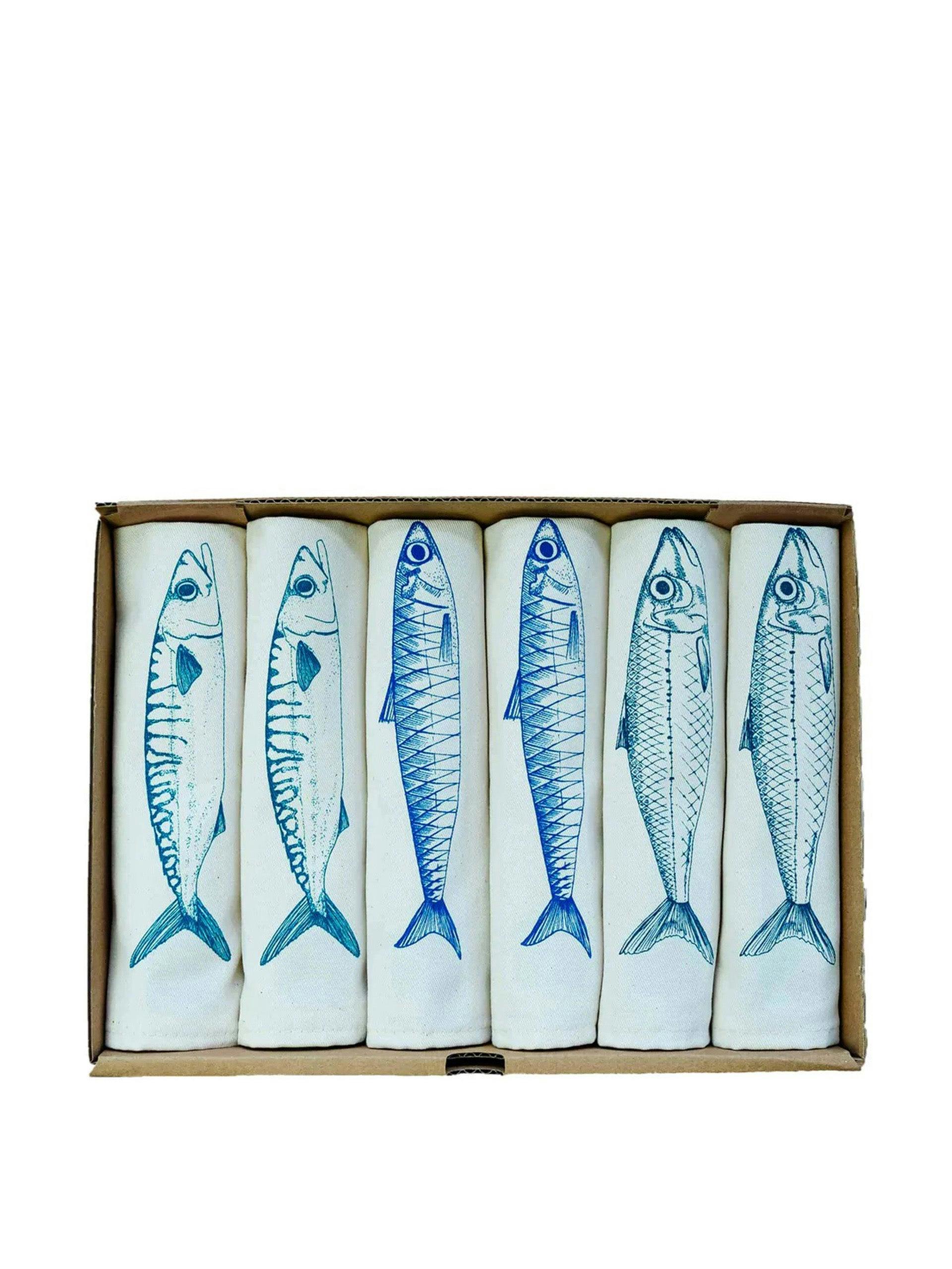 Sardine design napkins (set of 6)