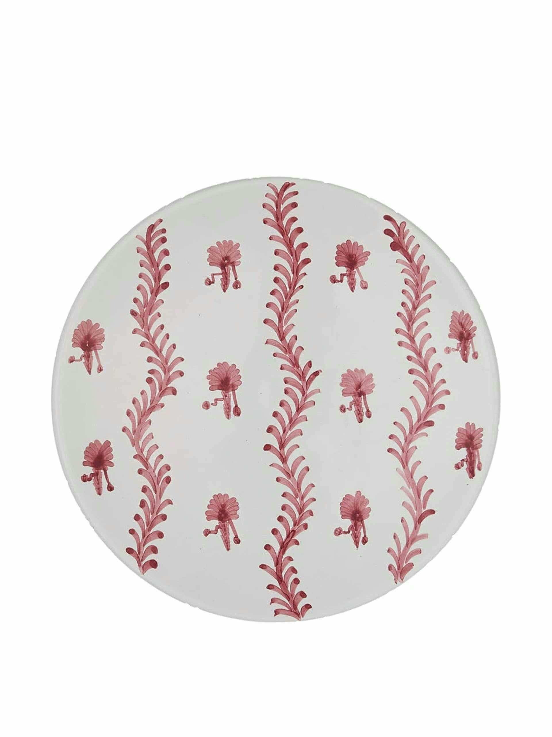 Pink palm tree ceramic small plate