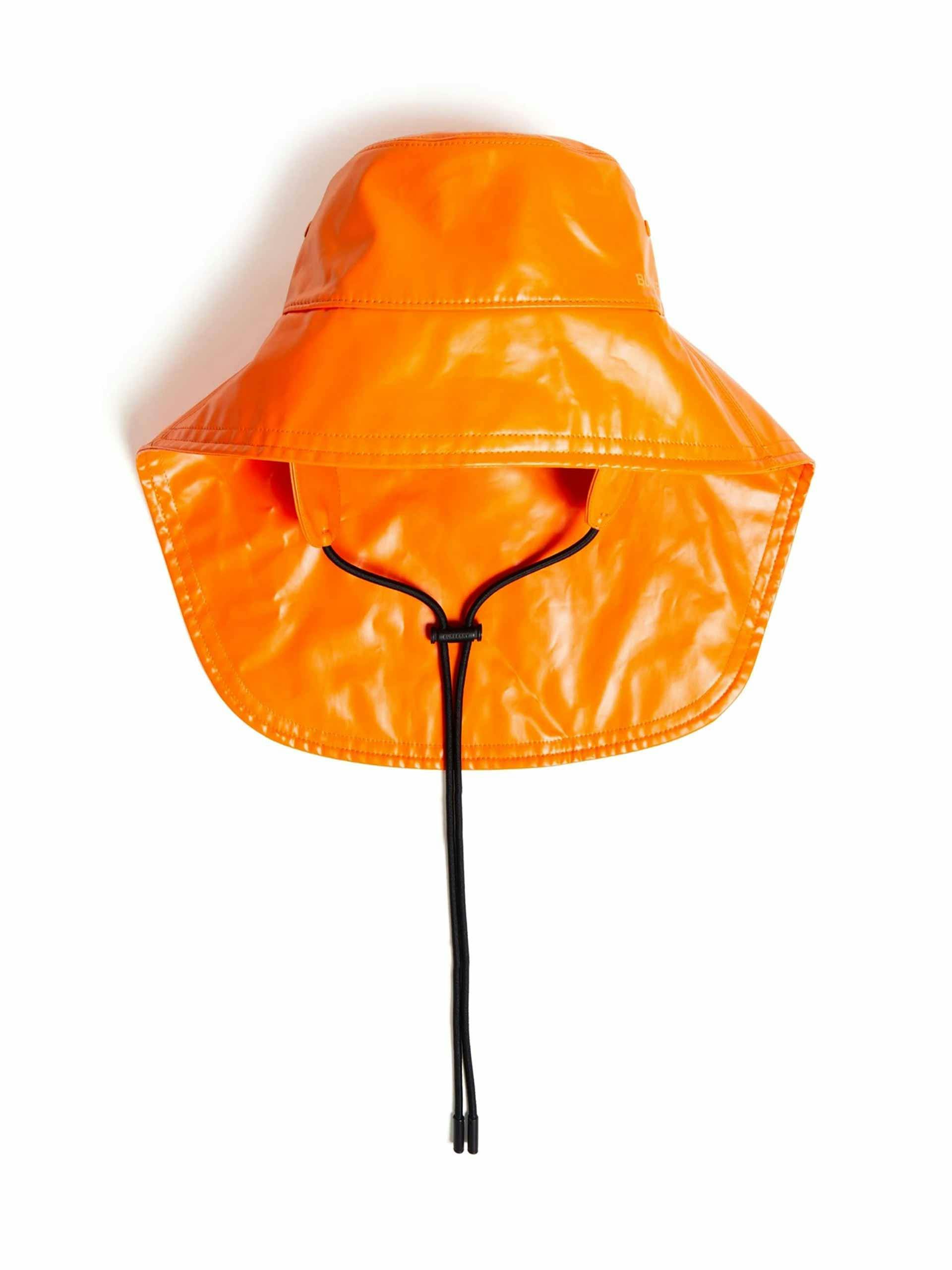 Orange waterproof low-neck bucket hat