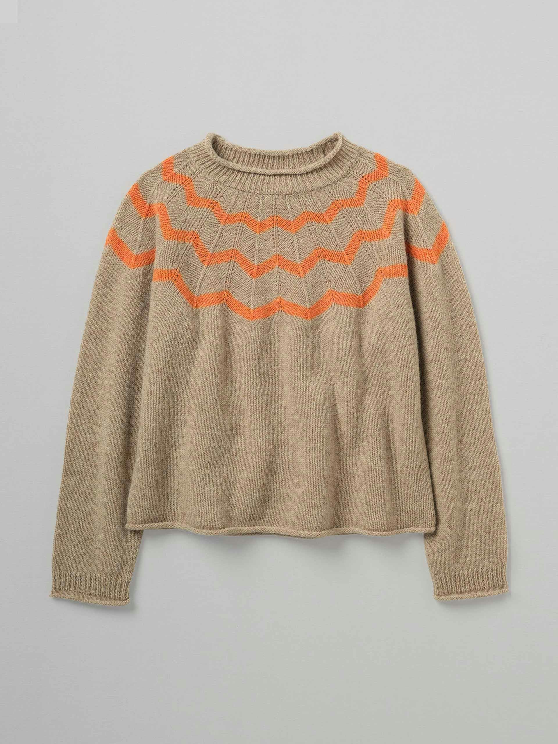 Chevron yoke wool easy sweater