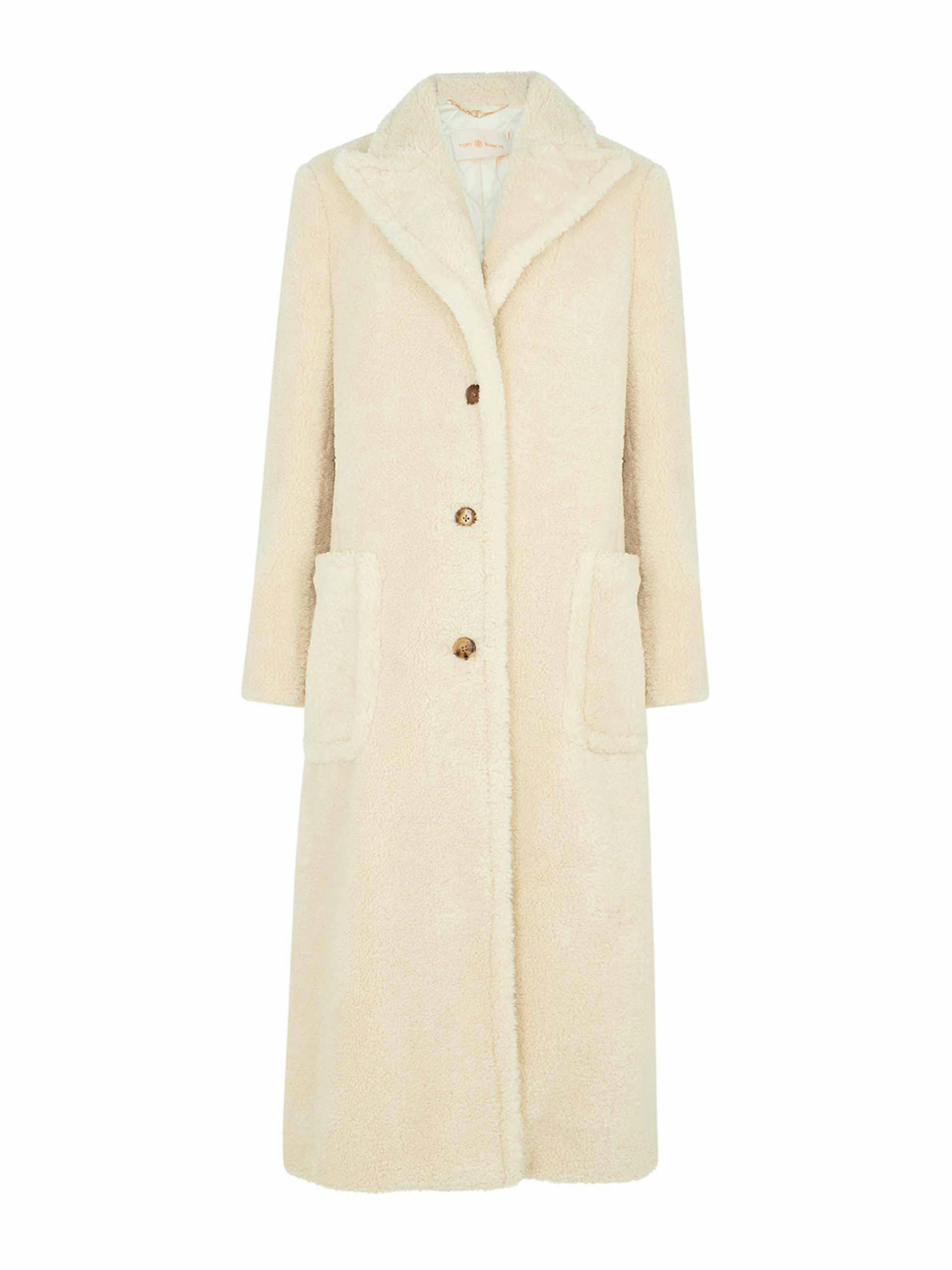 Cream faux shearling coat