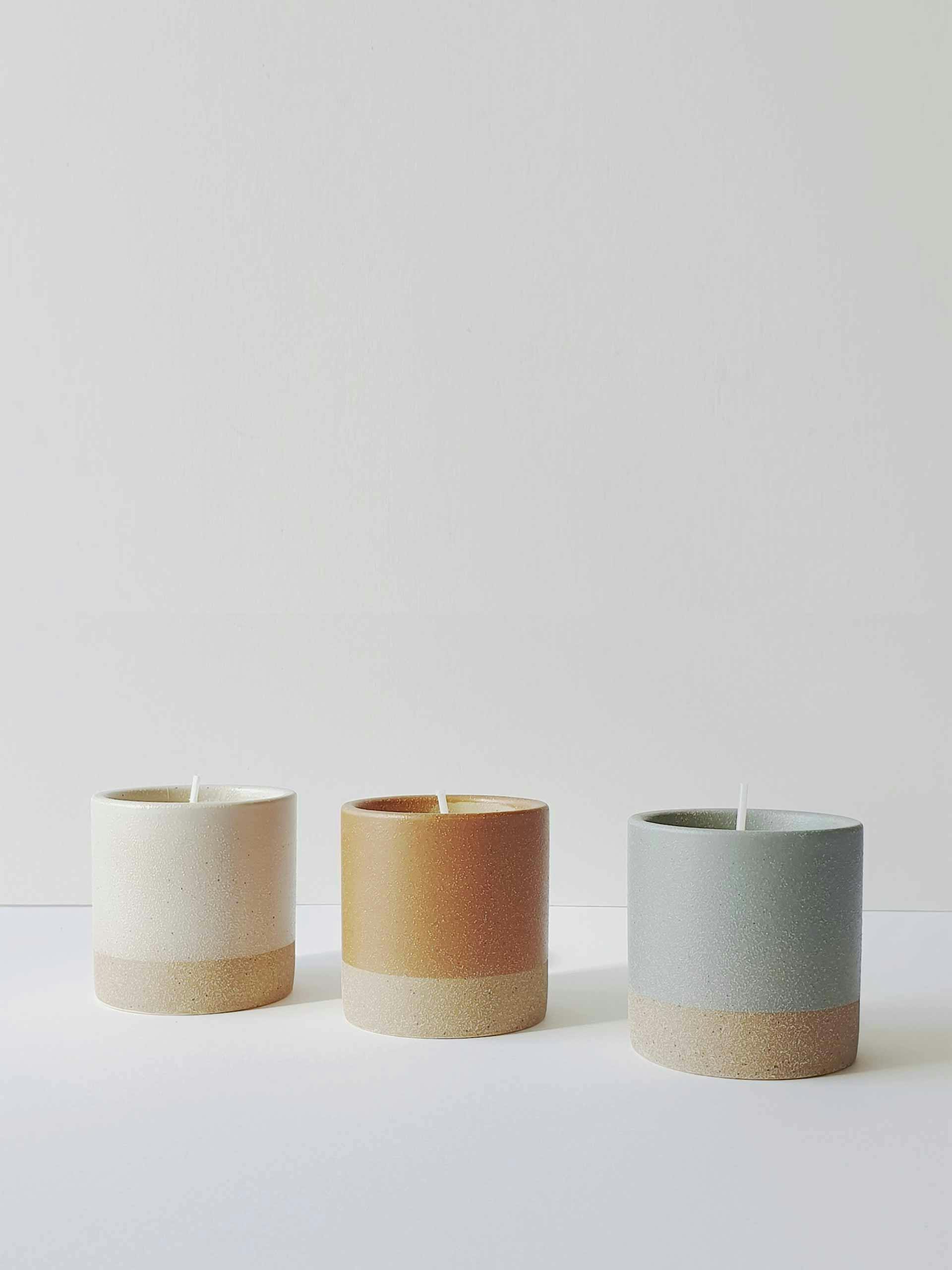 Dipped ceramic scented candles