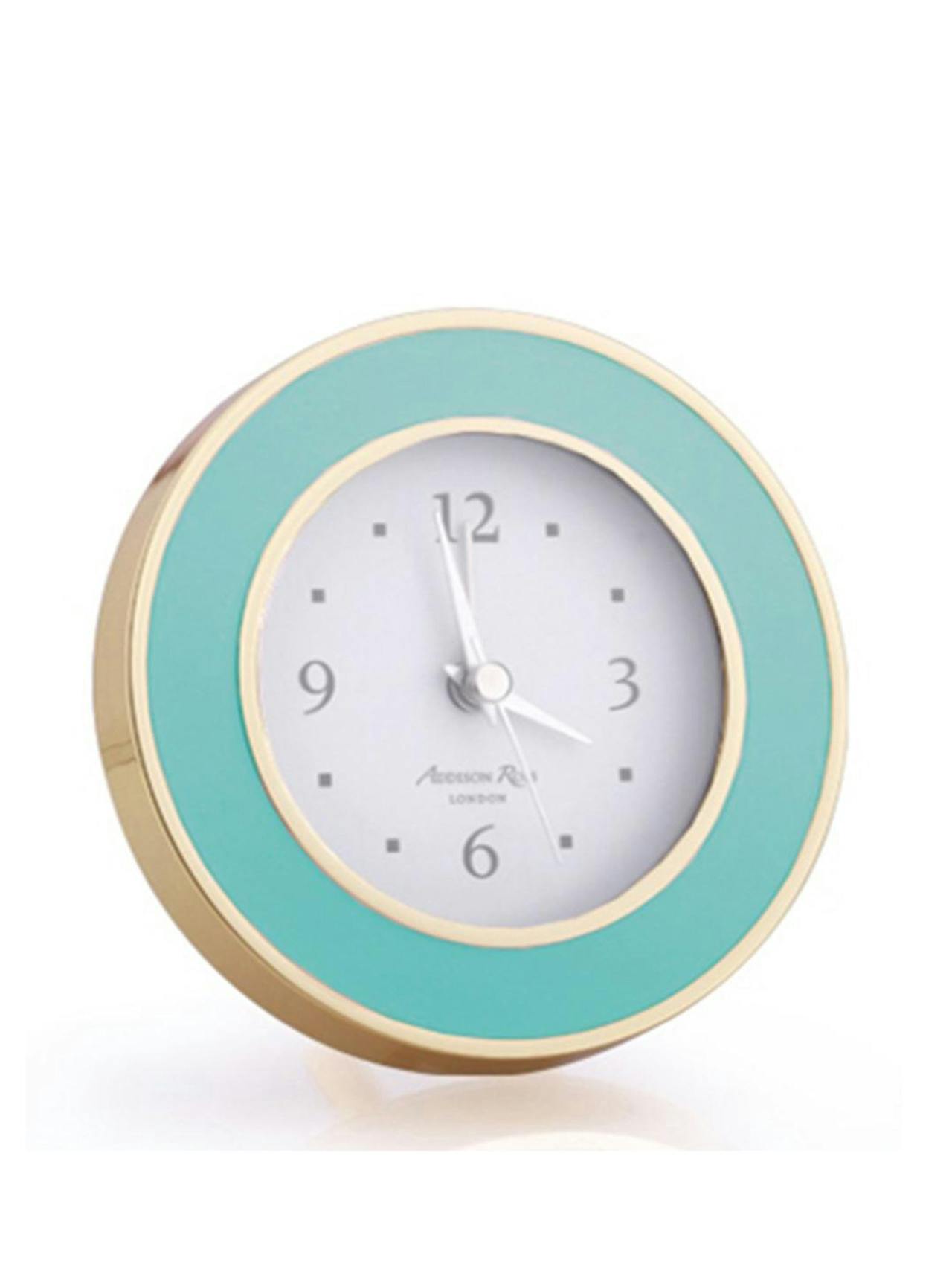 Turquoise and gold alarm clock