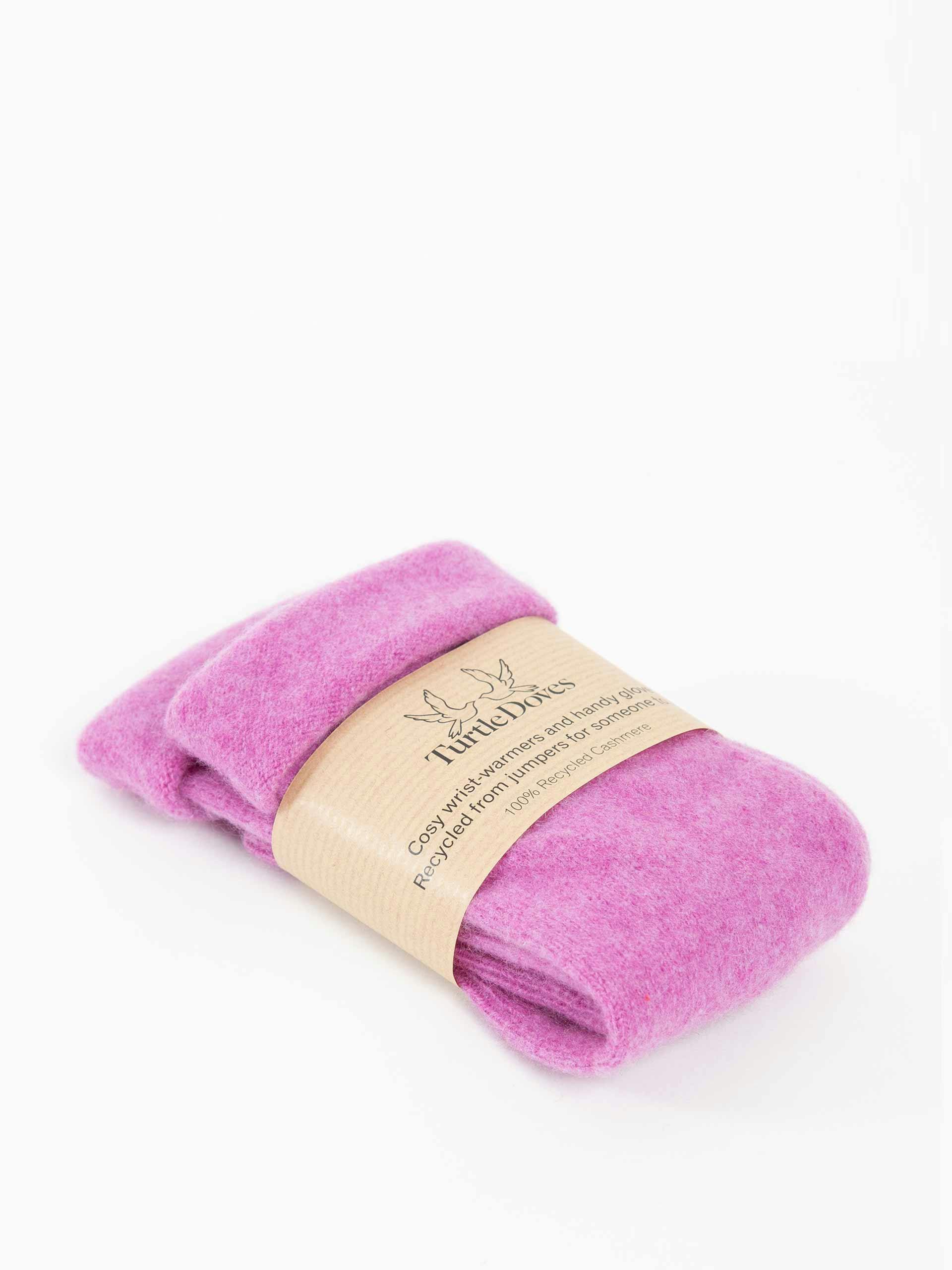 Pink cashmere fingerless gloves