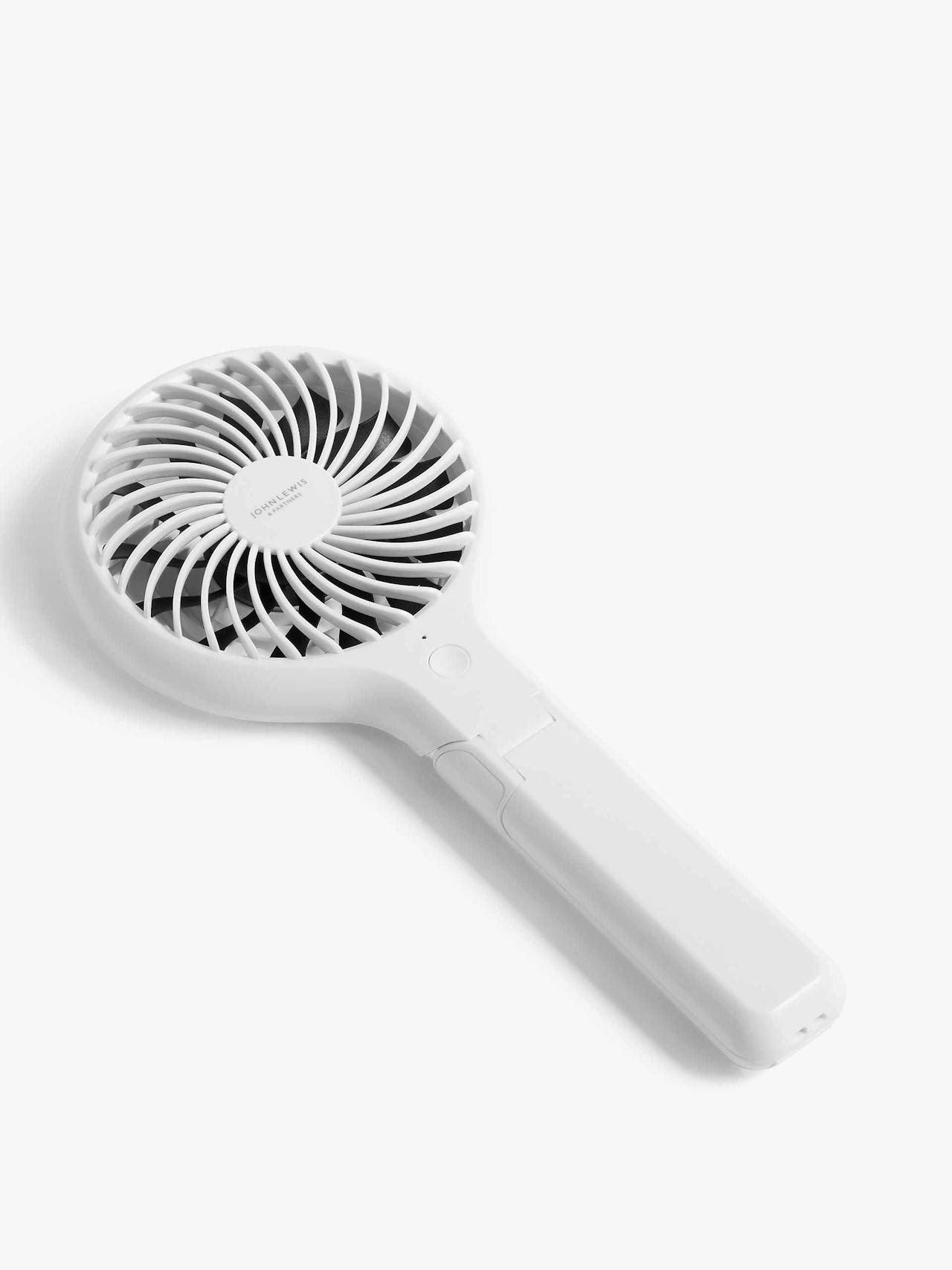 White handheld fan