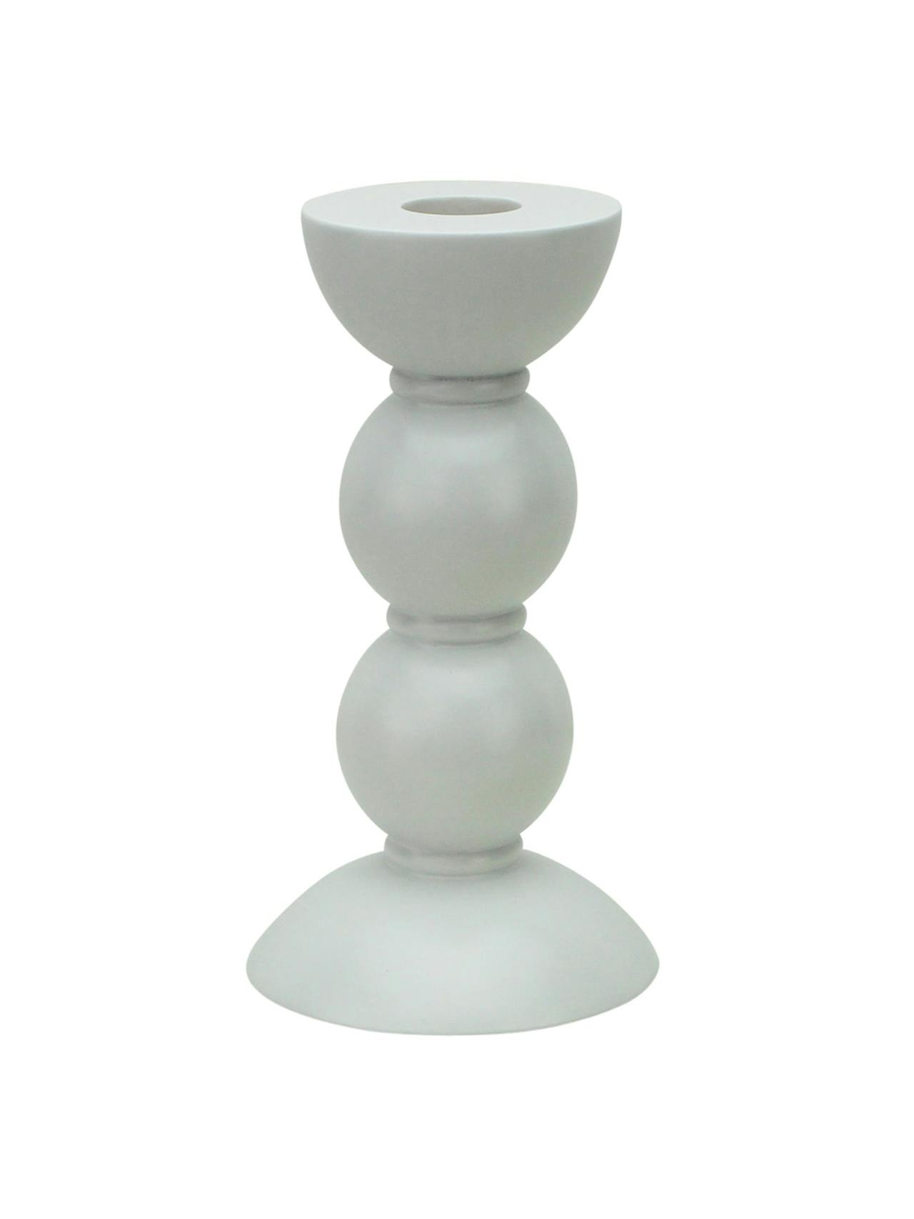 Short bobbin candlestick in white
