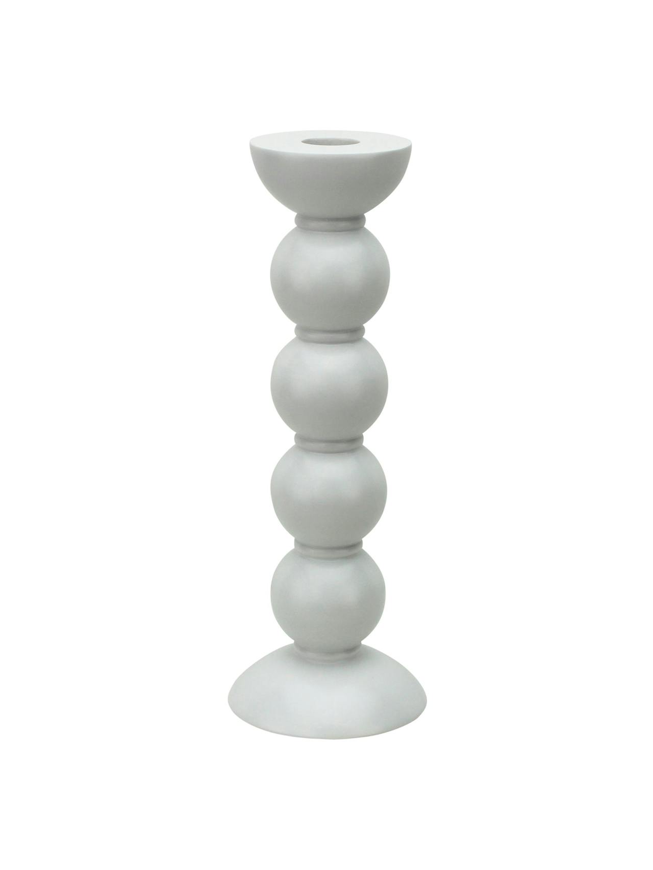 Tall bobbin candlestick in white