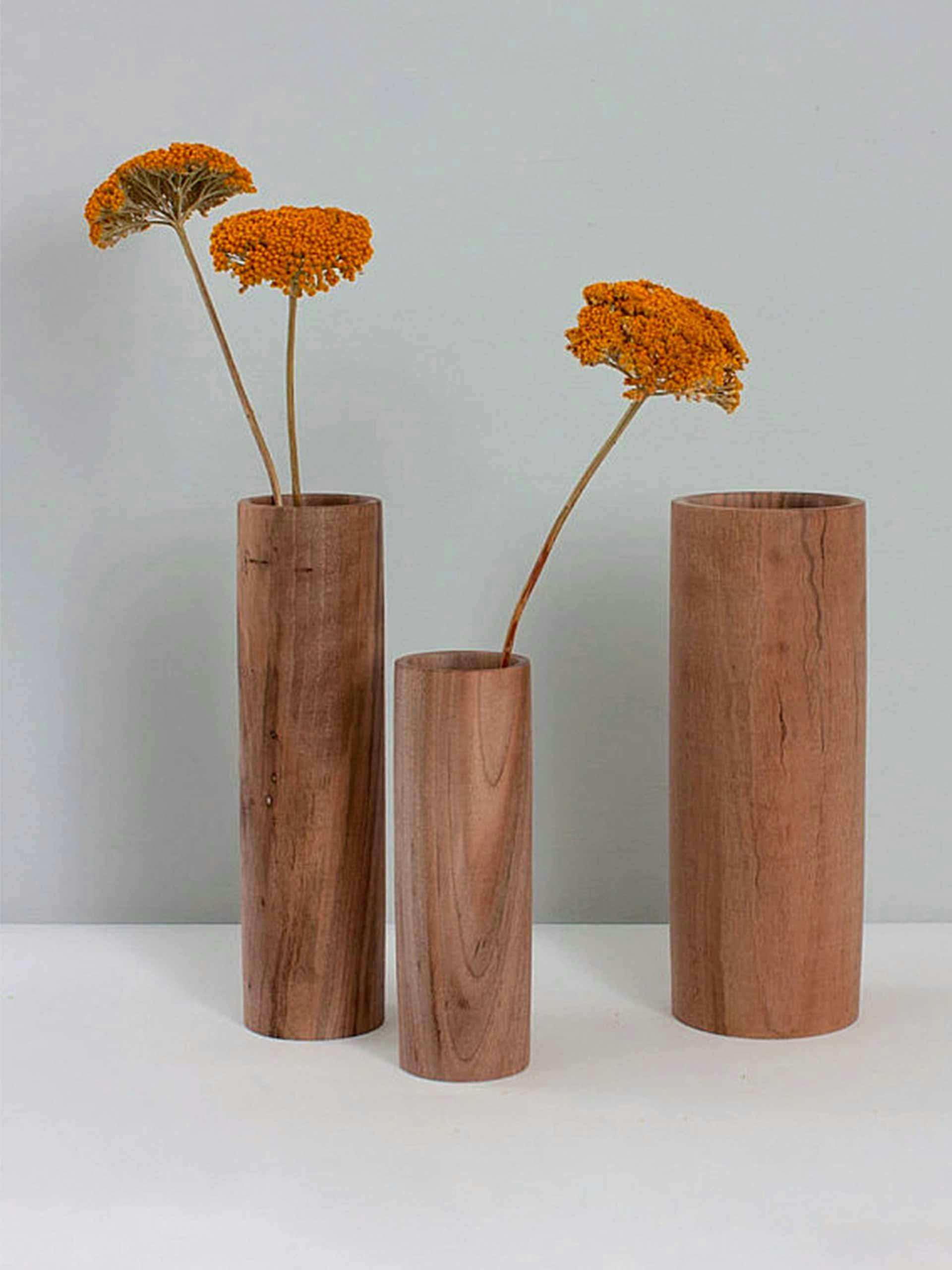 Walnut wood vase