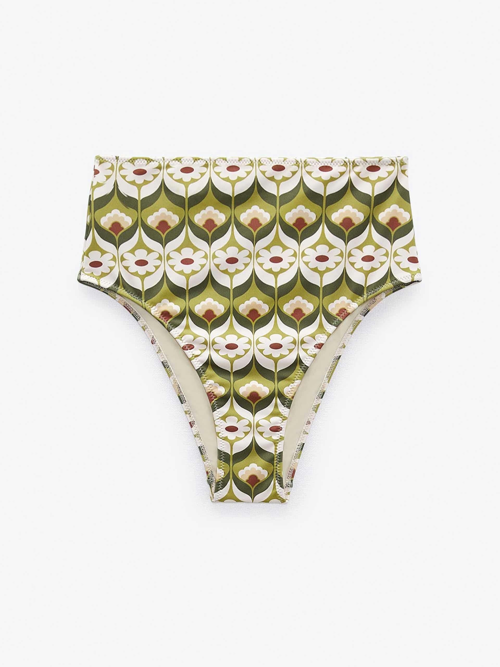Green printed bikini bottoms