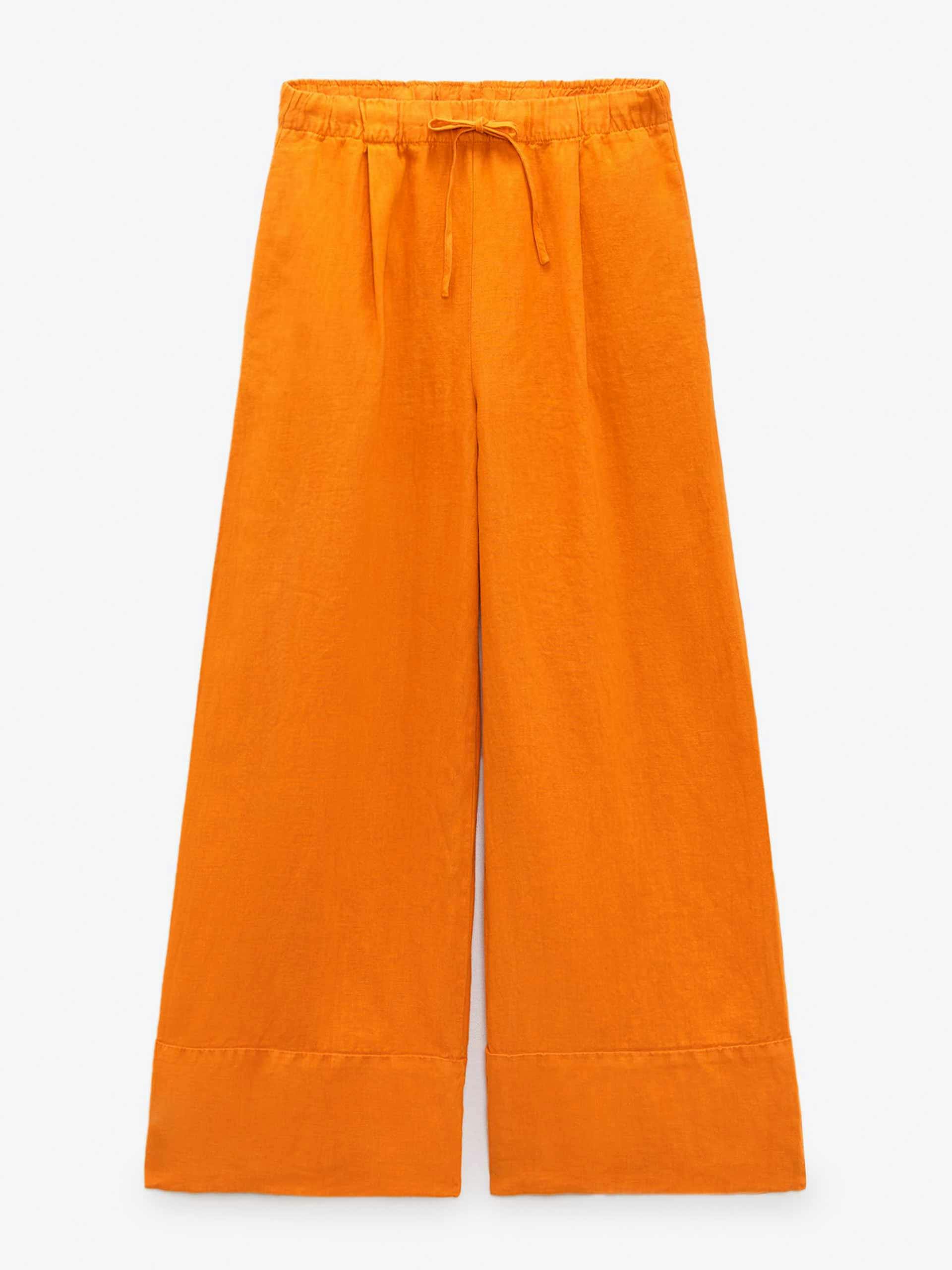 Orange linen trousers