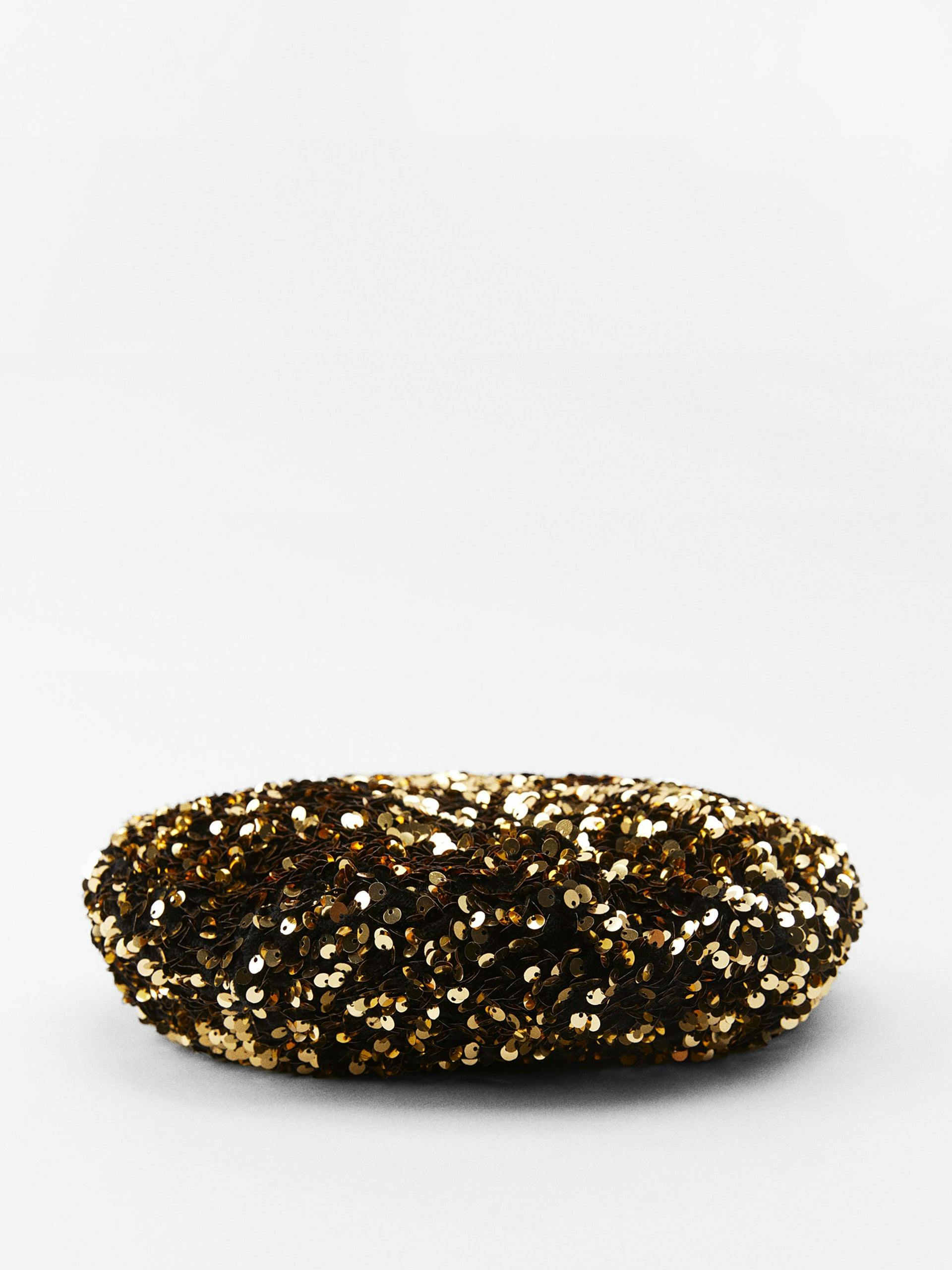 Gold sequined beret