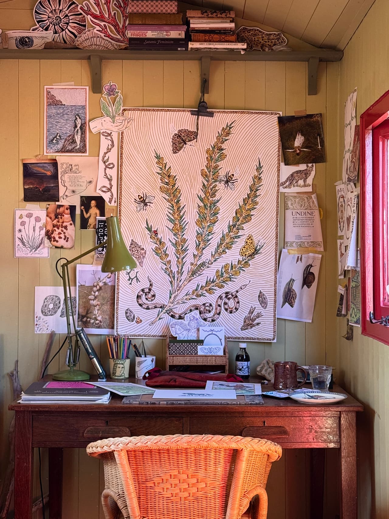 IMG 1658 Image: Inside ‘Baba Yaga’, Fee’s shepherd’s hut studio