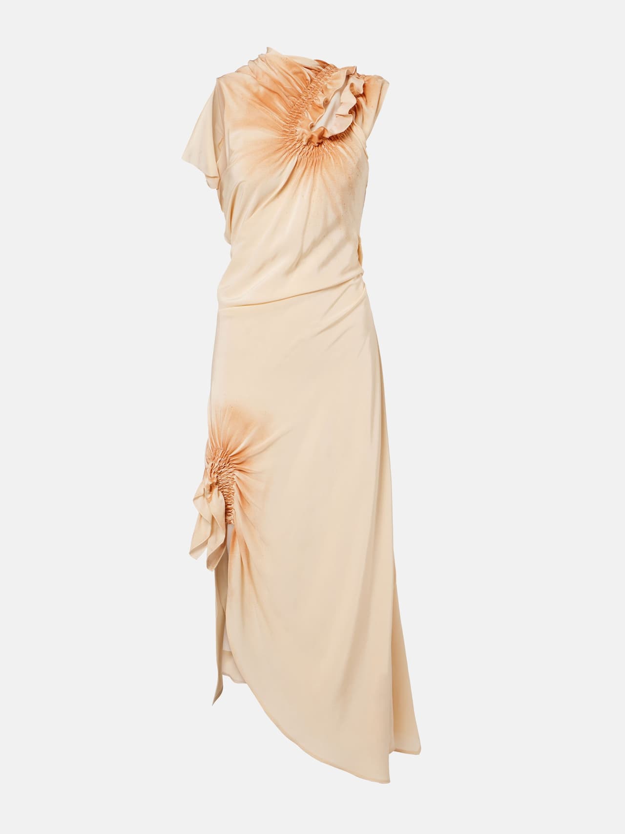 ALREADY UP mt-victoria-beckham-asymmetric-smocked-silk-cocktail-dress